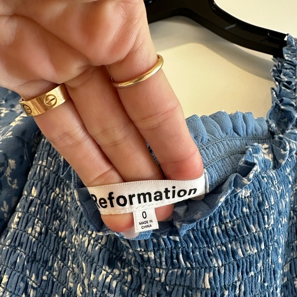 Reformation Blue Floral Dress | size XS - Picture 3 of 5